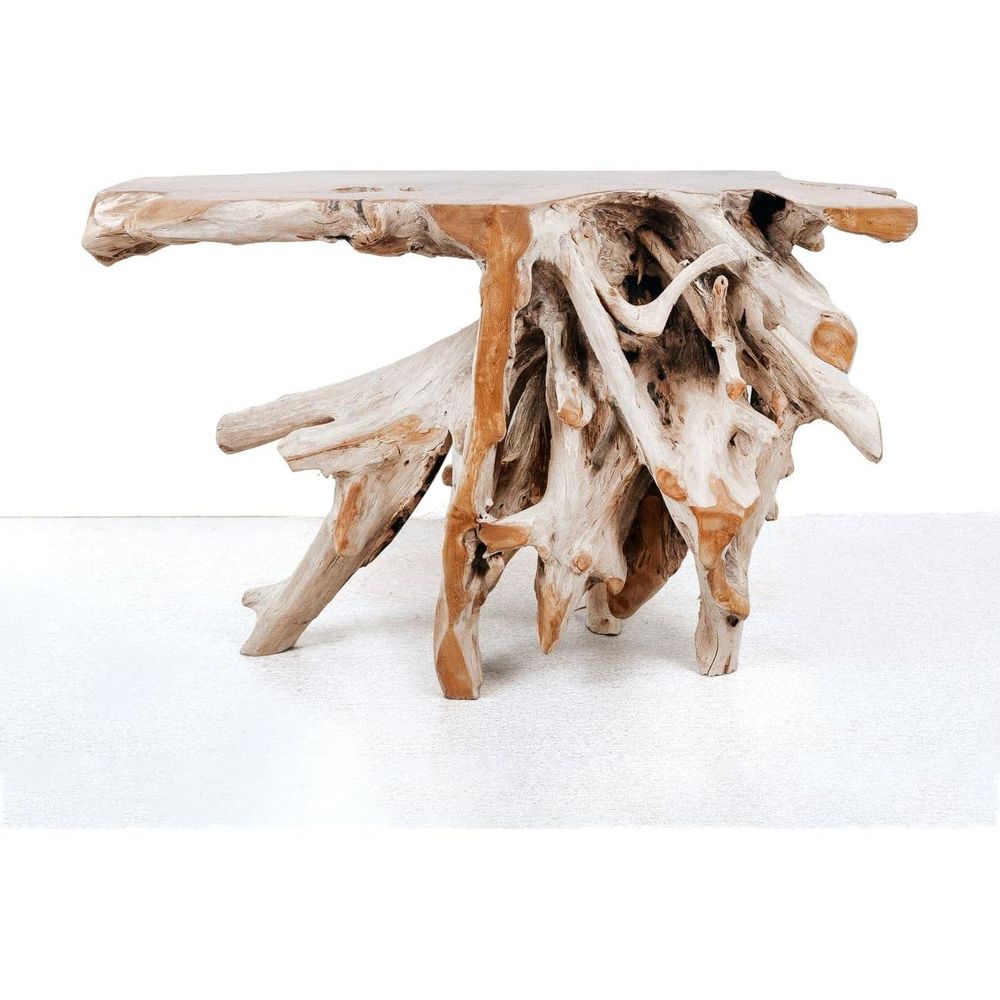 Organic Teak Console Table - Burnt Black-France & Son-FL1493-Console TablesWhitewash-6-France and Son