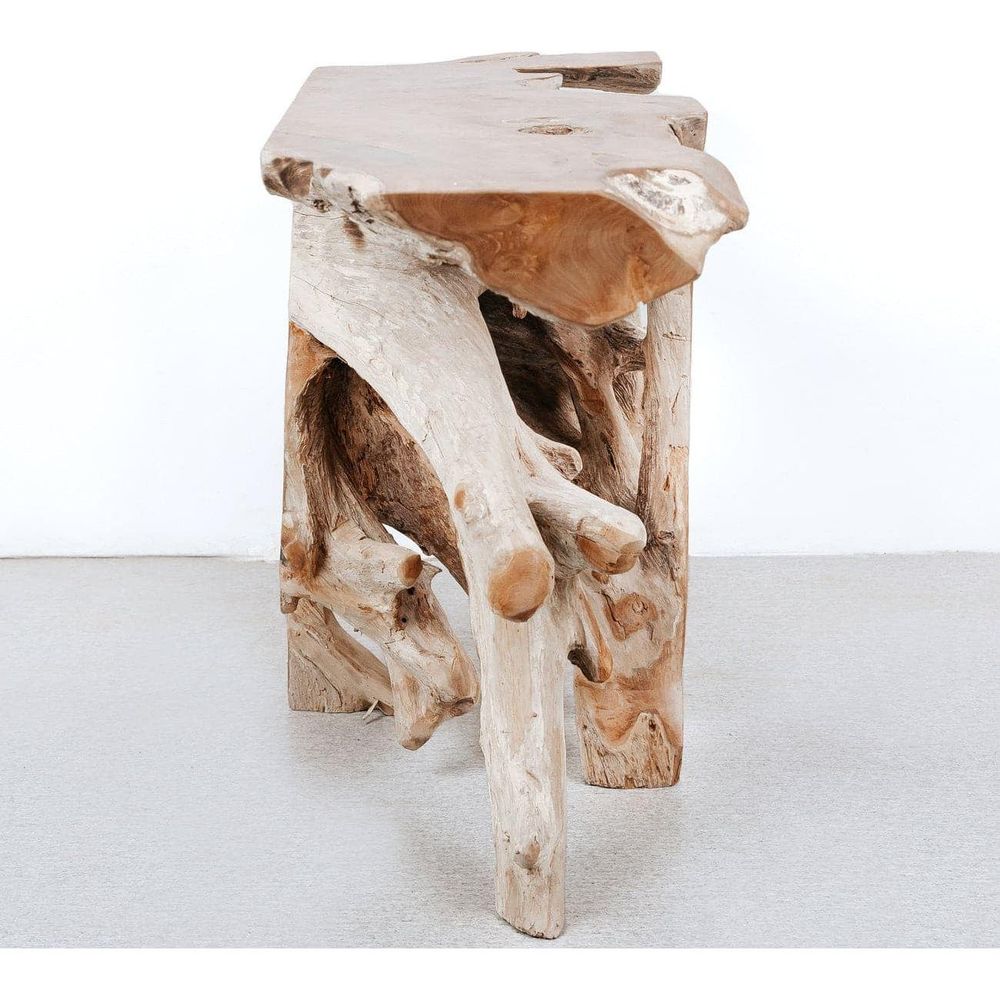 Organic Teak Console Table - Burnt Black-France & Son-FL1413BLK-Console TablesBlack-7-France and Son