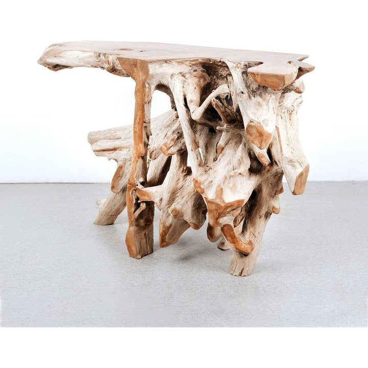 Organic Teak Console Table - Burnt Black-France & Son-FL1413BLK-Console TablesBlack-5-France and Son