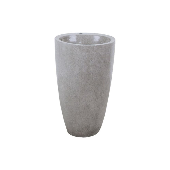 Alani Stone Pedestal Sink-France & Son-FL1605GREY-Bathroom Sinks-2-France and Son