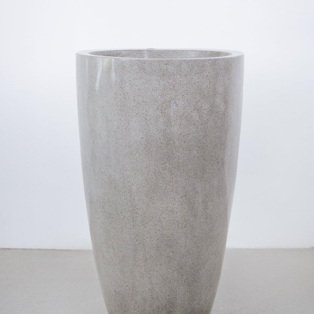 Alani Stone Pedestal Sink-France & Son-FL1605GREY-Bathroom Sinks-5-France and Son