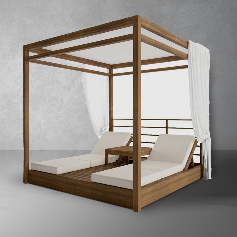 Sun lounge with canopy deals