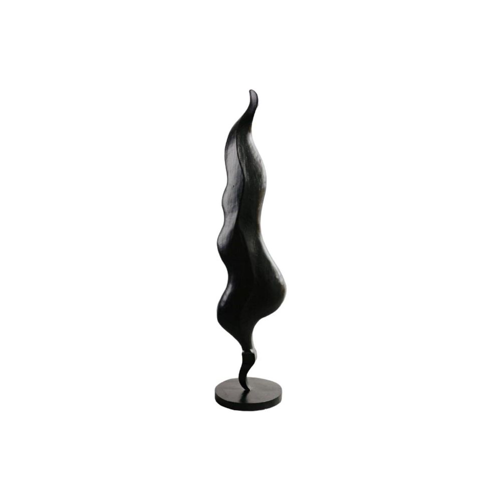 Eternal Flame Black Wood Floor Sculpture-France & Son-FL2003BLK-Decorative Objects-1-France and Son