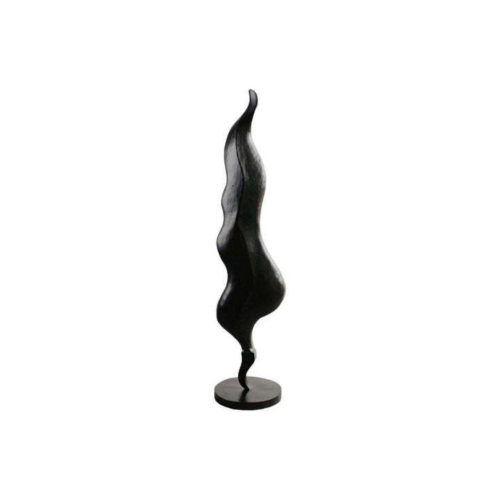 Eternal Flame Black Wood Floor Sculpture-France & Son-FL2003BLK-Decorative Objects-1-France and Son