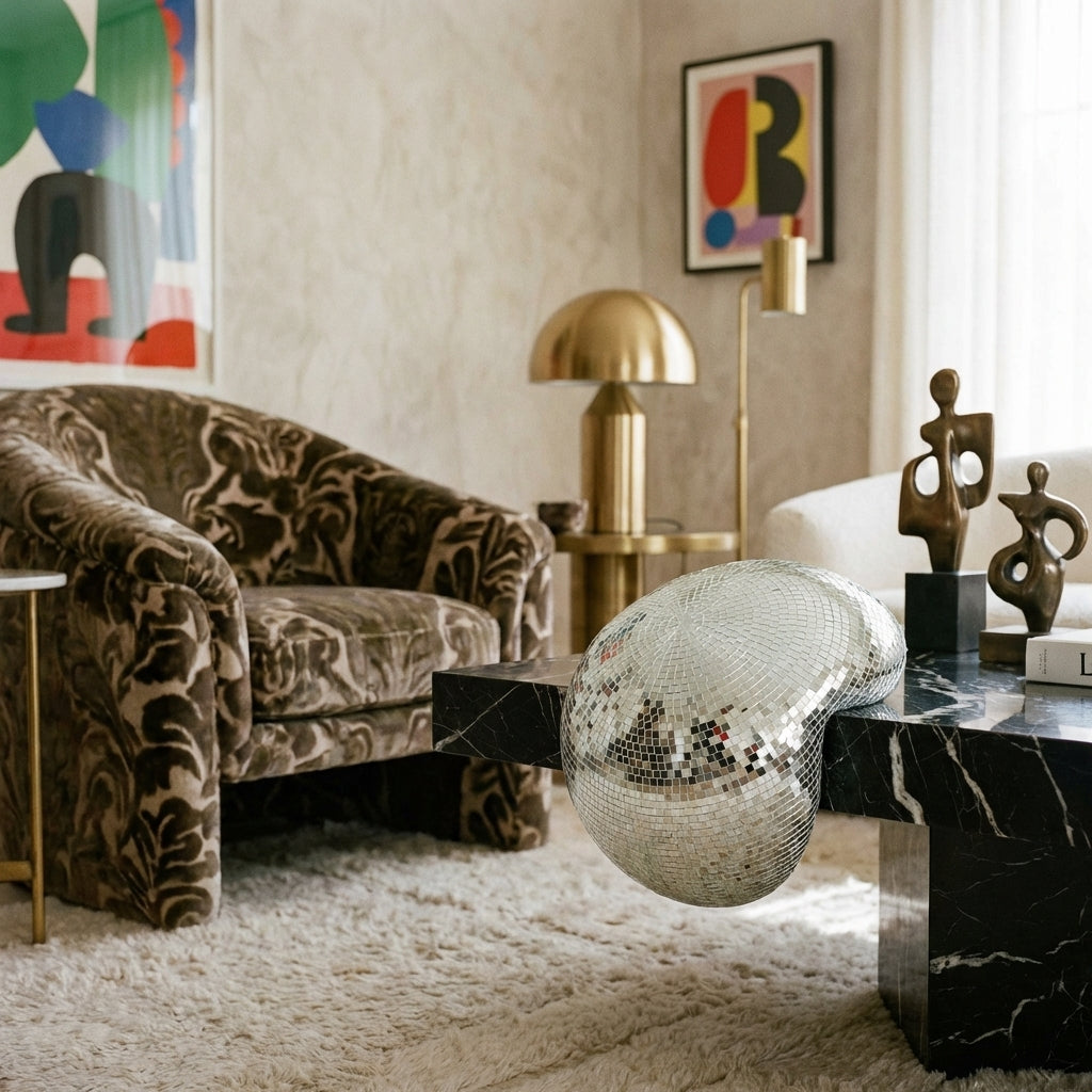 Melting Disco Ball Sculpture