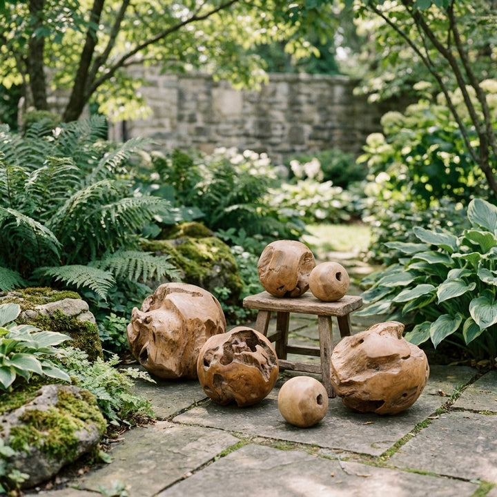 Organic Modern Wooden Teak Ball