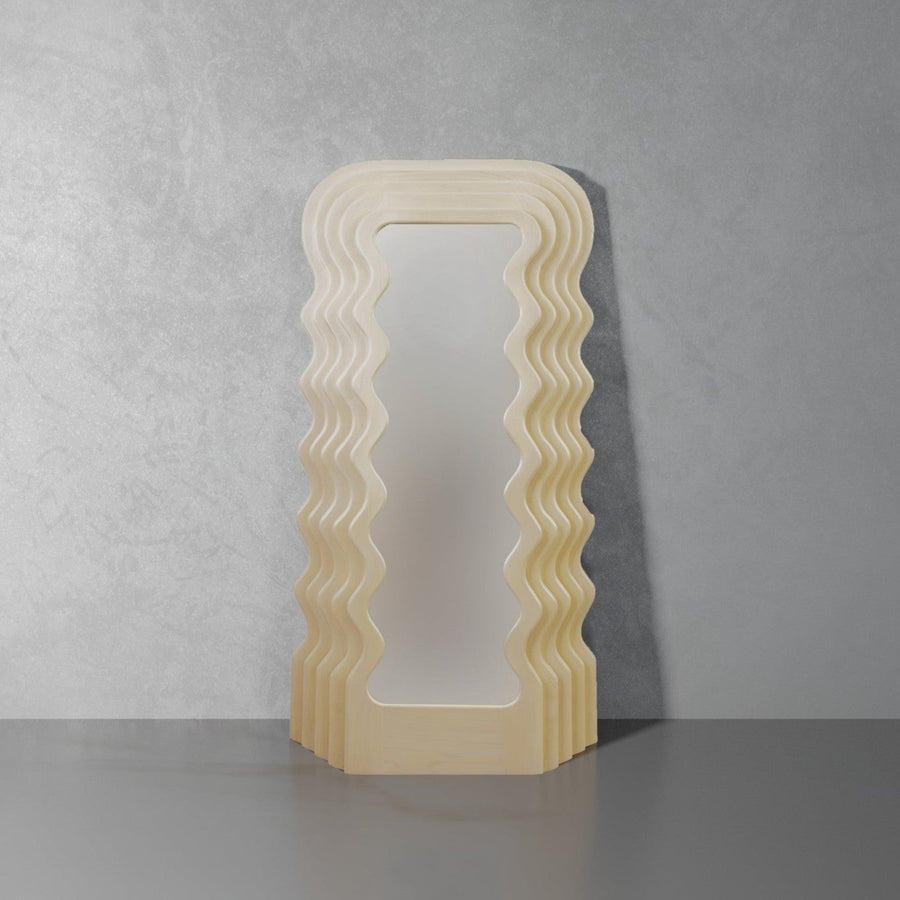 Ettore Teak Standing Mirror-France & Son-FL9057IVORY-Mirrors-1-France and Son