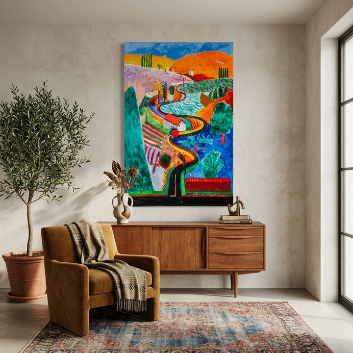 Not Hockney 2 Oil on Canvas 40 x 59 in