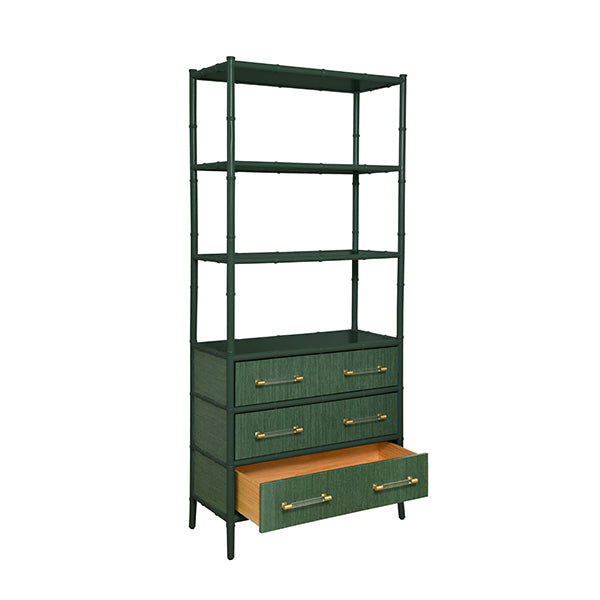 Cabinets & Curios Flynn Green Three Drawer Etagere