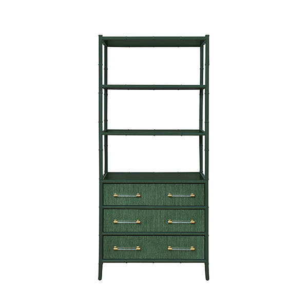 Cabinets & Curios Flynn Green Three Drawer Etagere
