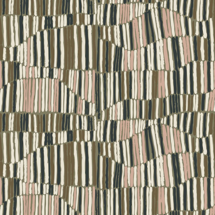 Jamaican Waves Wallpaper-Mitchell Black-MITCHB-WCFM10-OB-PM-10-Wall PaperPatterns Olive Blush-Premium Matte Paper-8-France and Son
