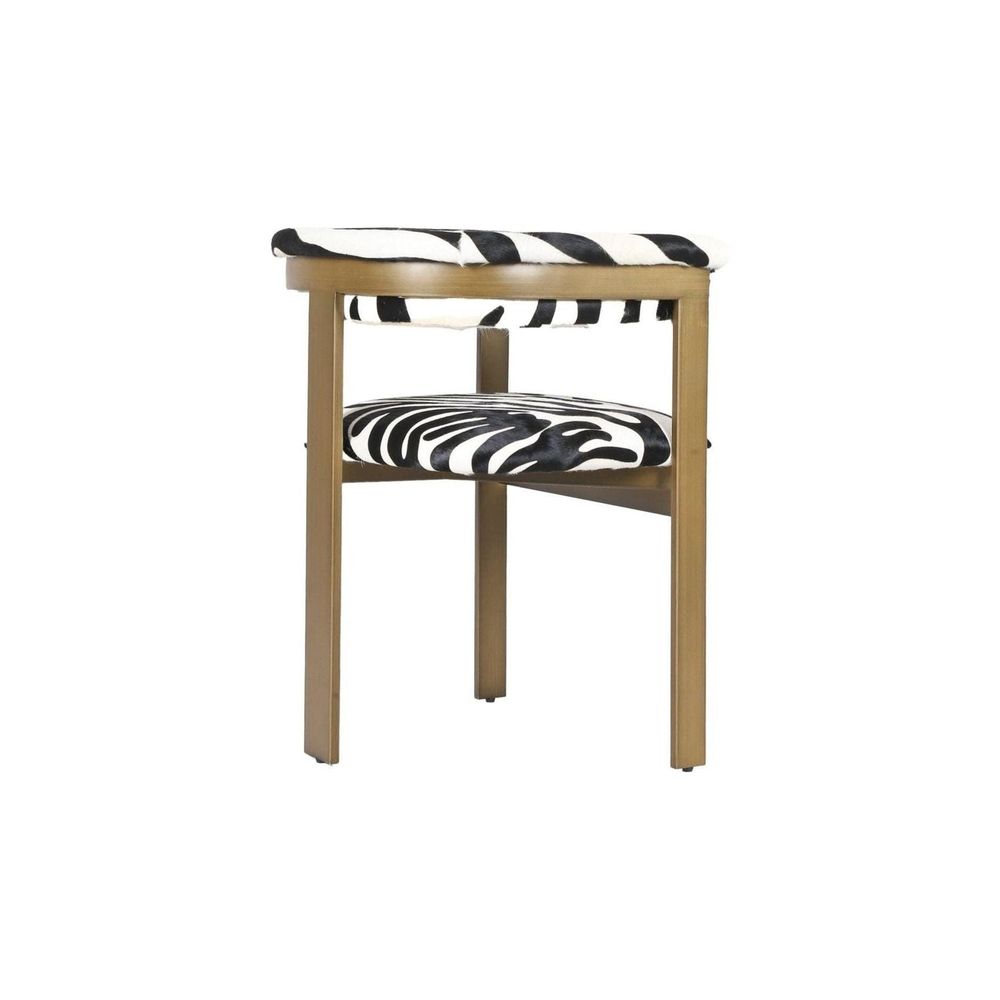 Rental Dearcy Dining Chair With Zebra Hide - Rental Price/Week