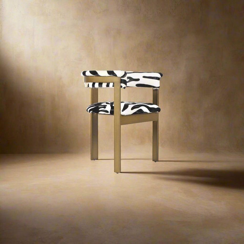 Rental Dearcy Dining Chair With Zebra Hide - Rental Price/Week