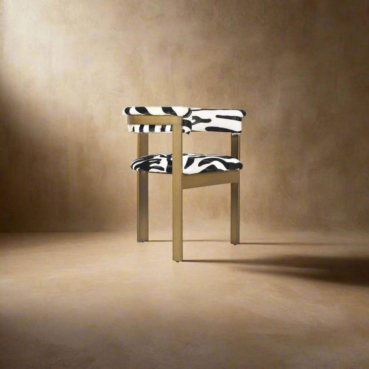 Rental Dearcy Dining Chair With Zebra Hide - Rental Price/Week