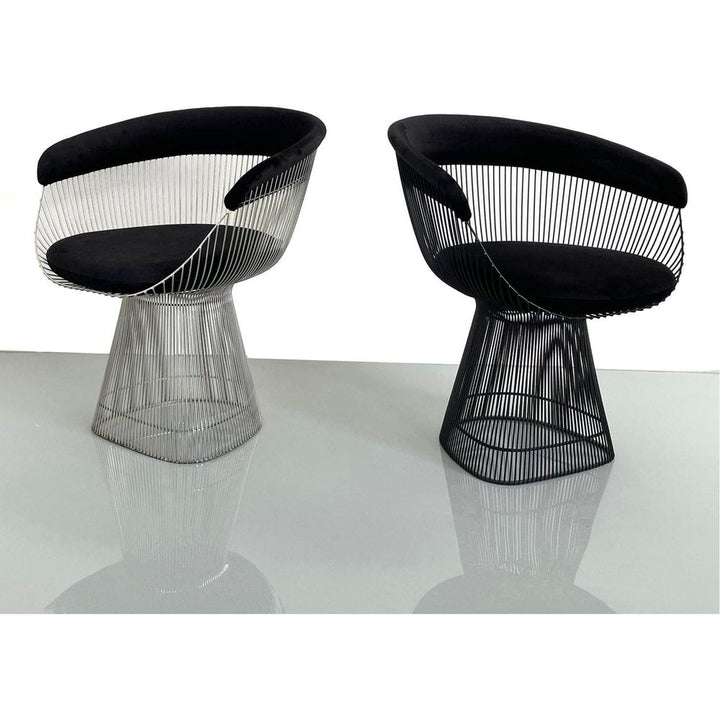 Platner Dining Chair-France & Son-FMC029BLKSS-Dining ChairsPolished Steel-2-France and Son