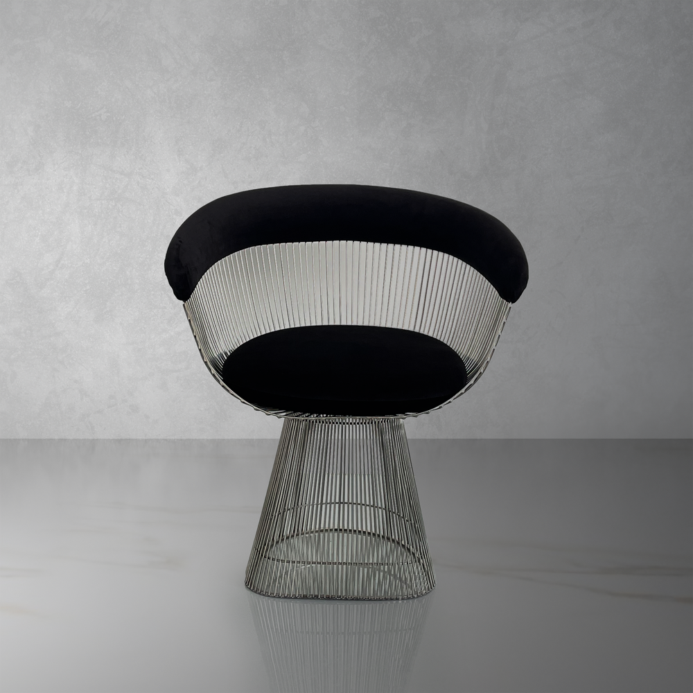 Platner Dining Chair-France & Son-FMC029BLKSS-Dining ChairsPolished Steel-1-France and Son