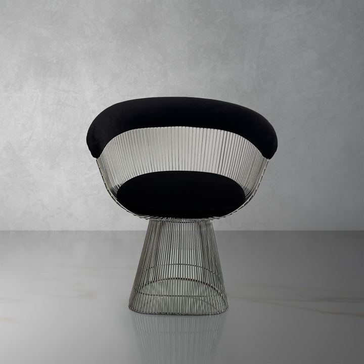 Platner Dining Chair-France & Son-FMC029BLKSS-Dining ChairsPolished Steel-1-France and Son