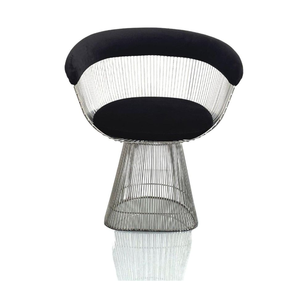 Platner Dining Chair-France & Son-FMC029BLKSS-Dining ChairsPolished Steel-1-France and Son