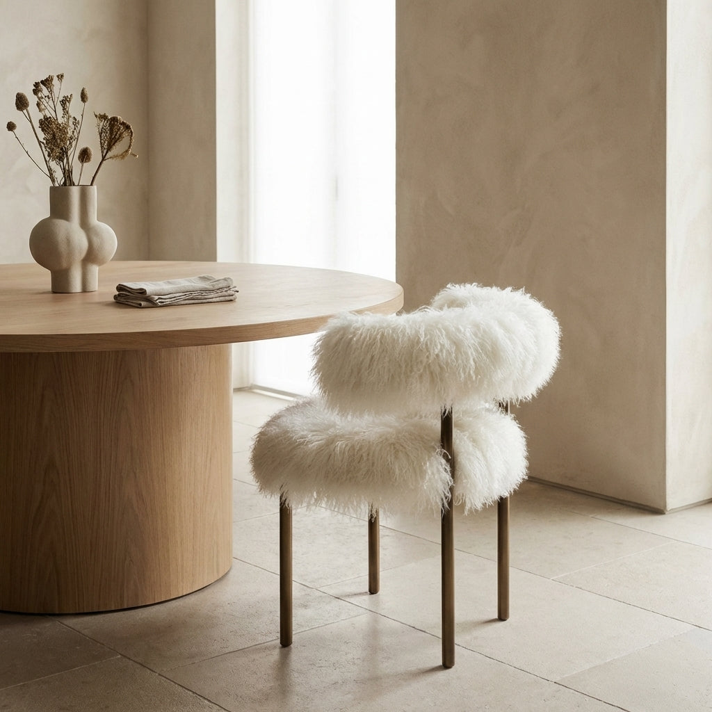 Lunde Mongolian Sheepskin Arm Chair