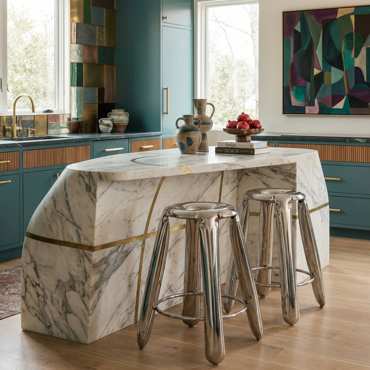 Stainless Balloon Counter Stool - Multi Color