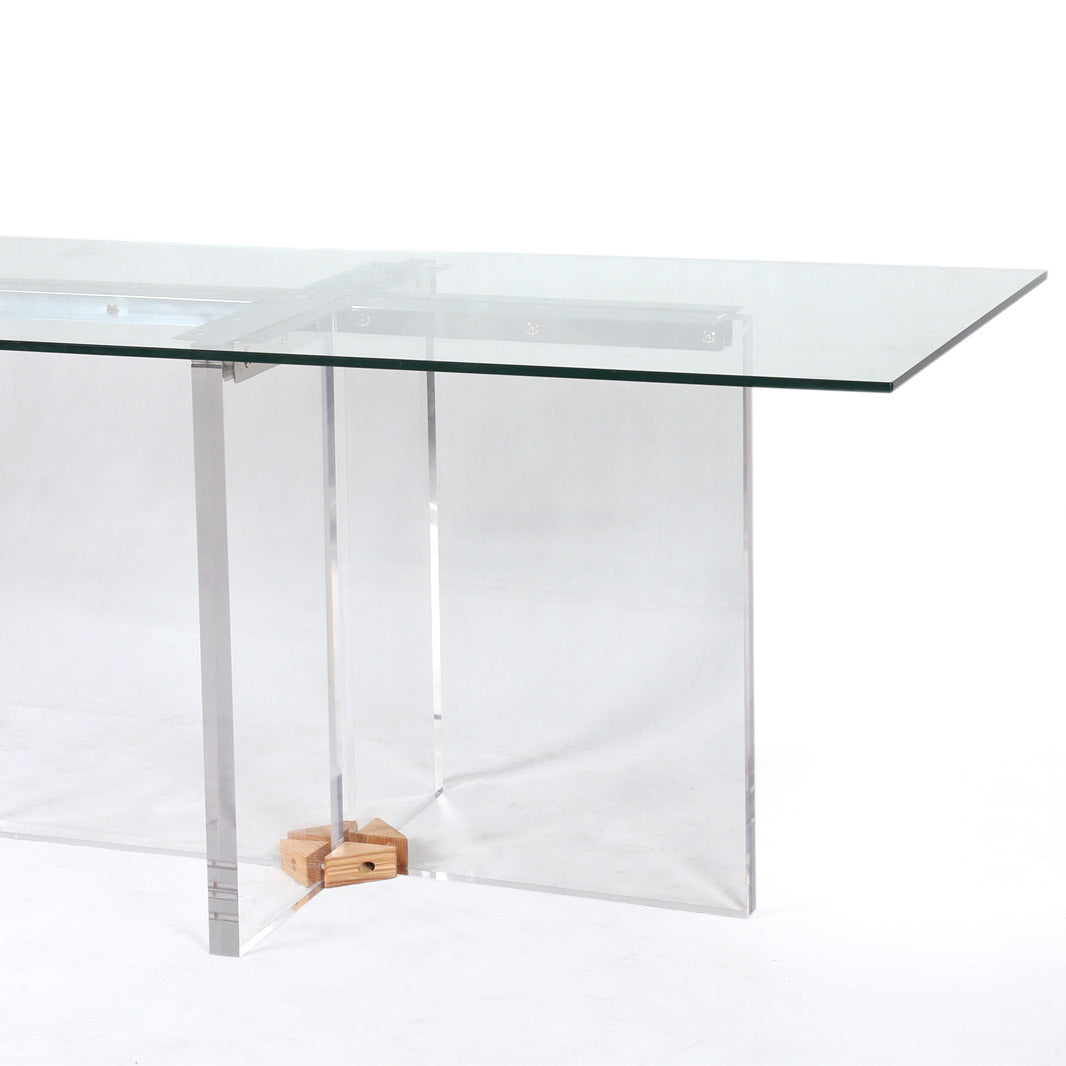 Acrylic X Pedestal Dining Table Base