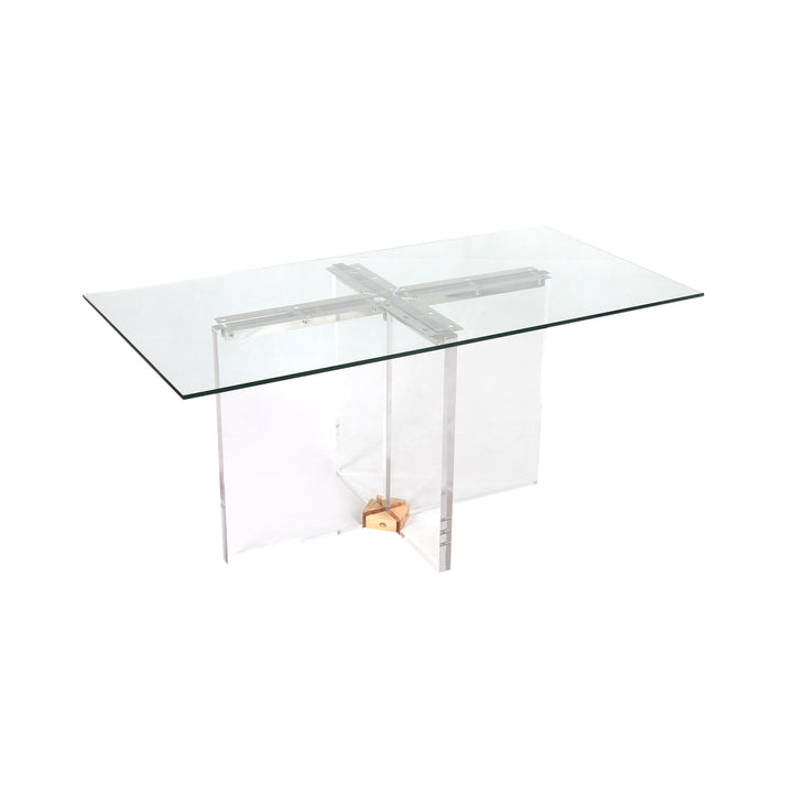 Acrylic X Pedestal Dining Table Base