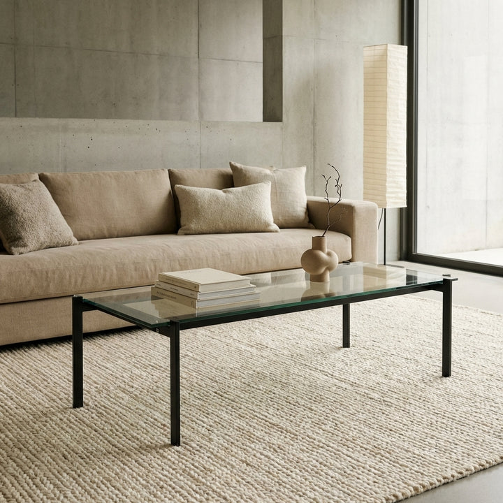 Kjaerholm 54" Rectangle Coffee Table - Glass