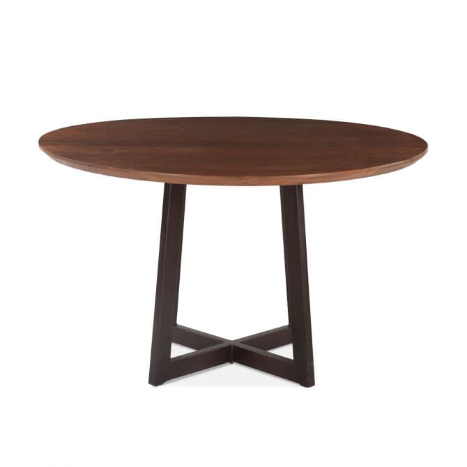 Mozambique 48" Round Dining Table Walnut Antique Zinc-Home Trends & Designs-HOMETD-FMZ-RD48WNAZ-Dining Tables-1-France and Son
