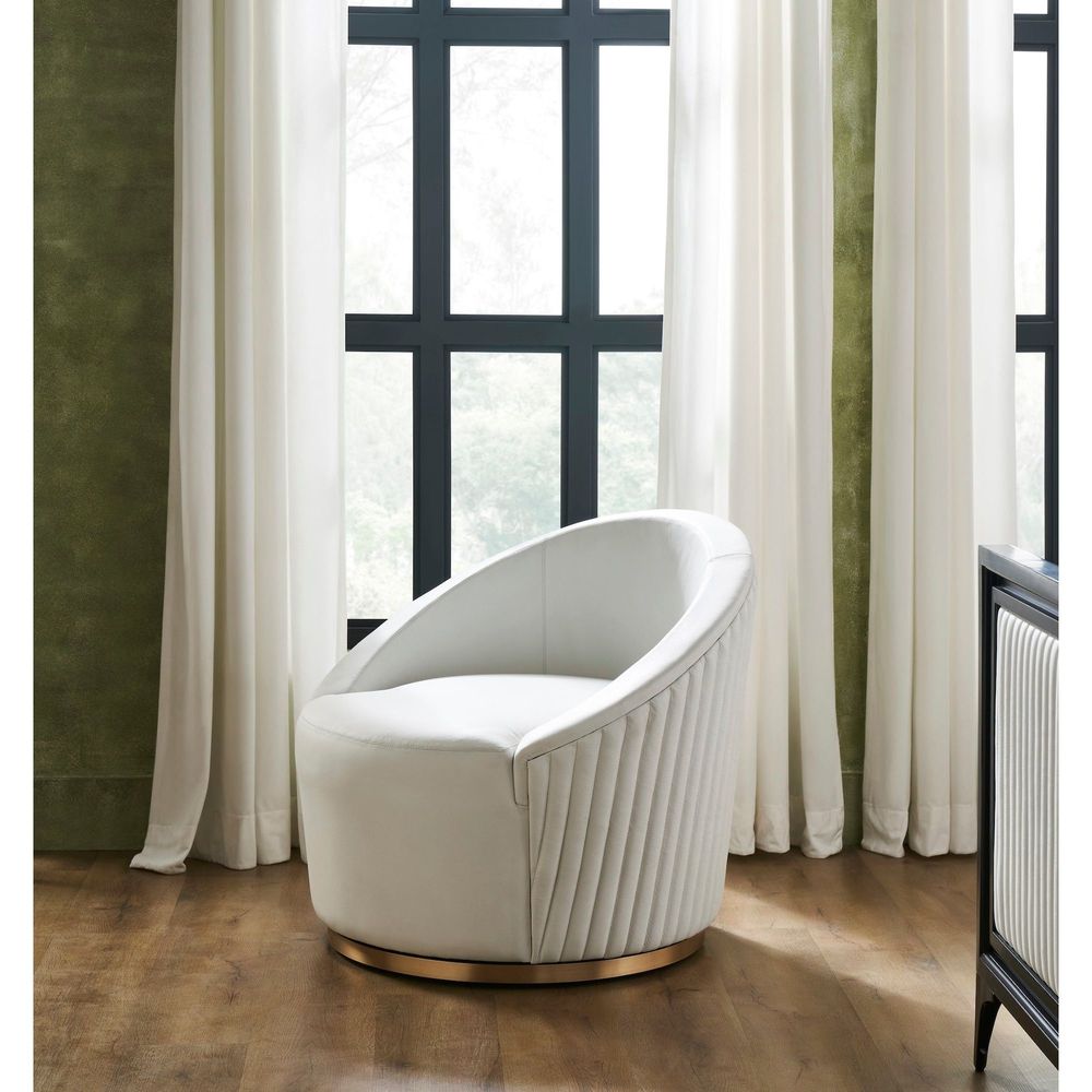 Lounge Chairs Dawson Leather Swivel Chair - White
