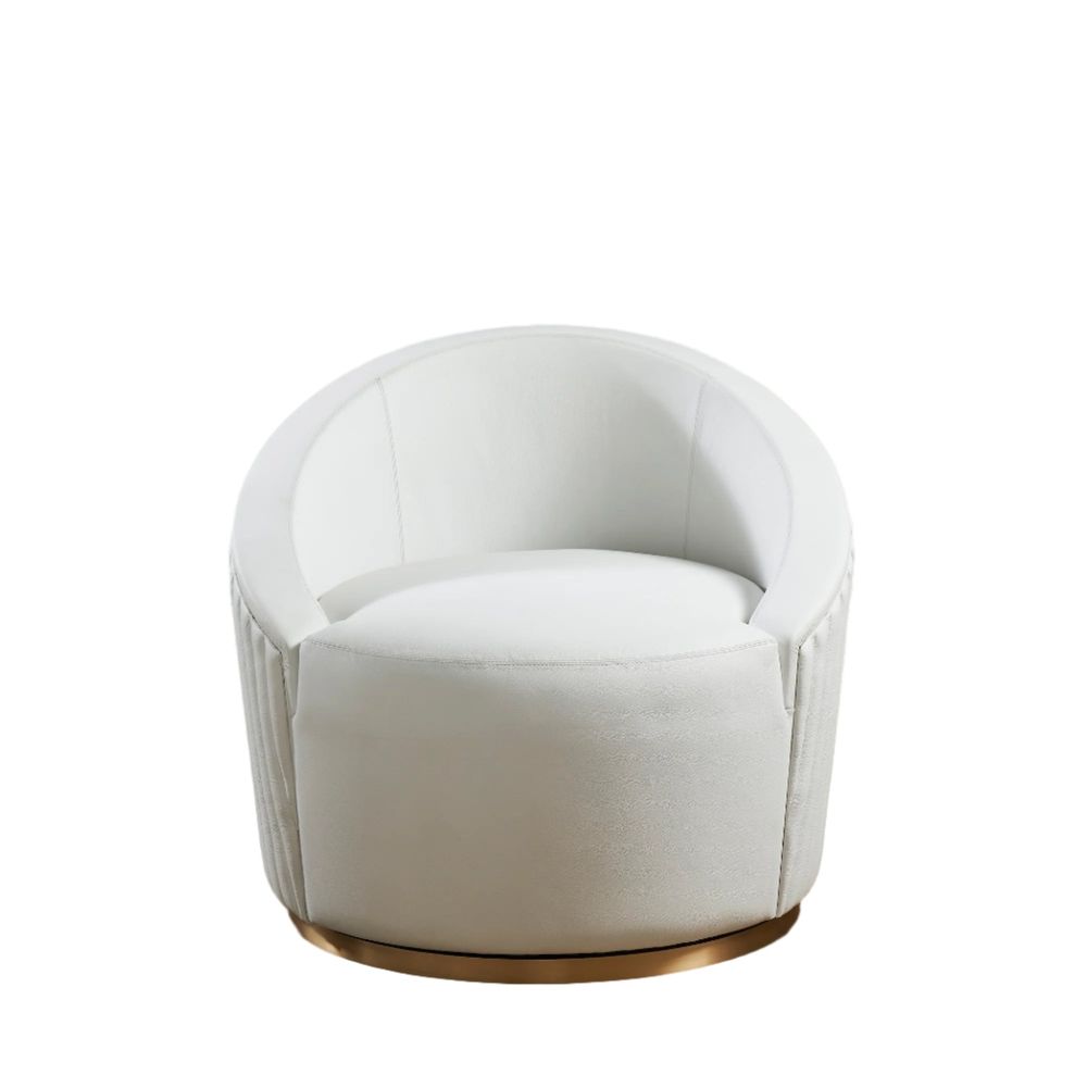 Lounge Chairs Dawson Leather Swivel Chair - White