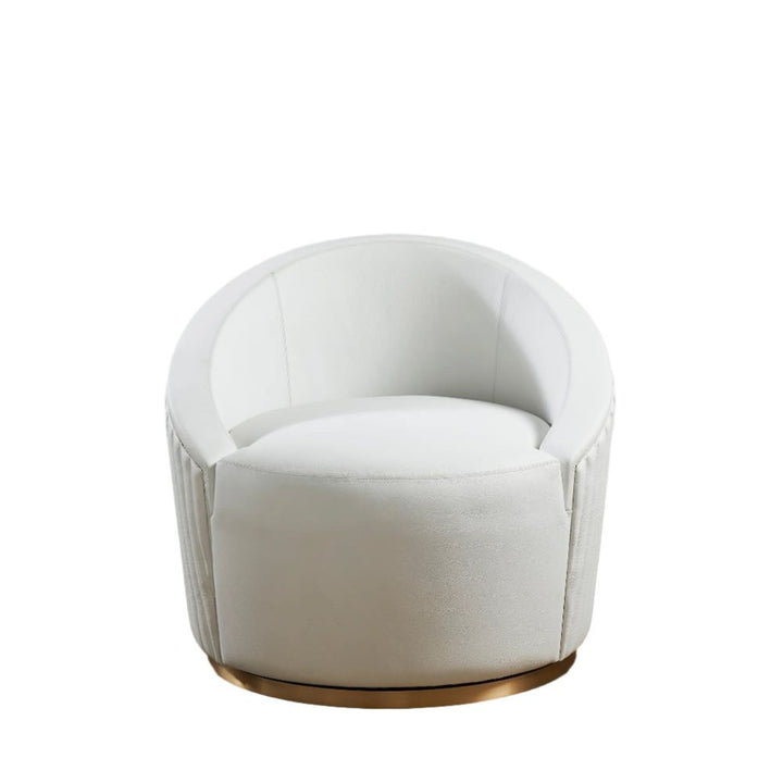 Lounge Chairs Dawson Leather Swivel Chair - White