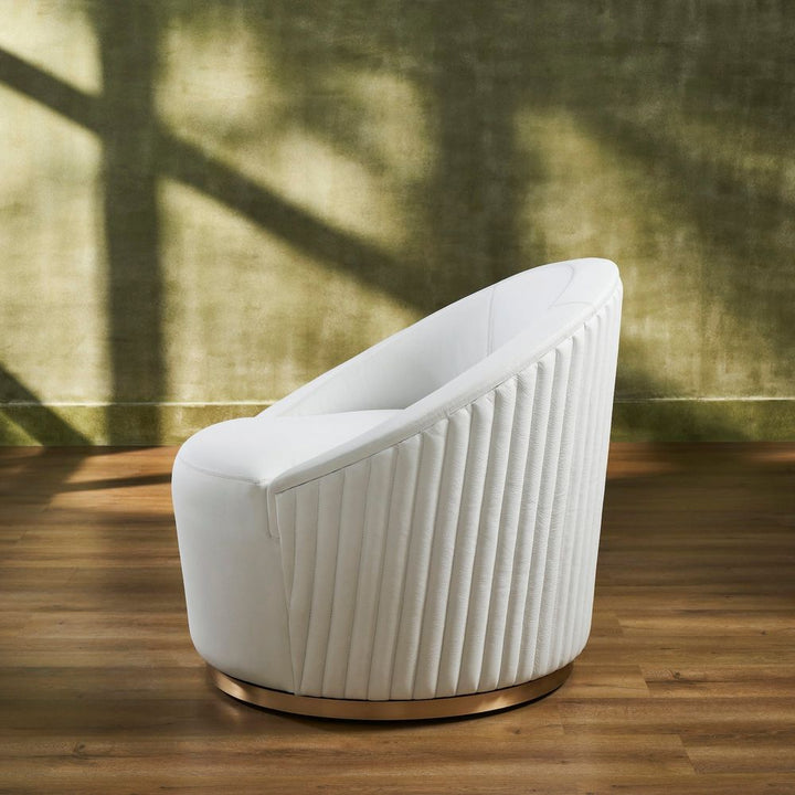 Lounge Chairs Dawson Leather Swivel Chair - White