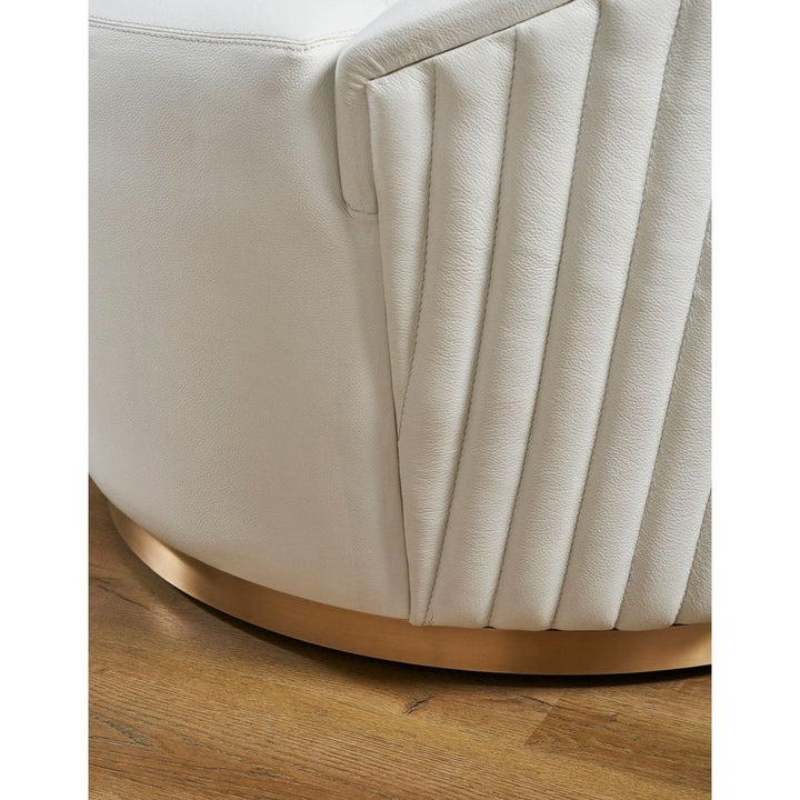 Dawson Leather Swivel Chair - White