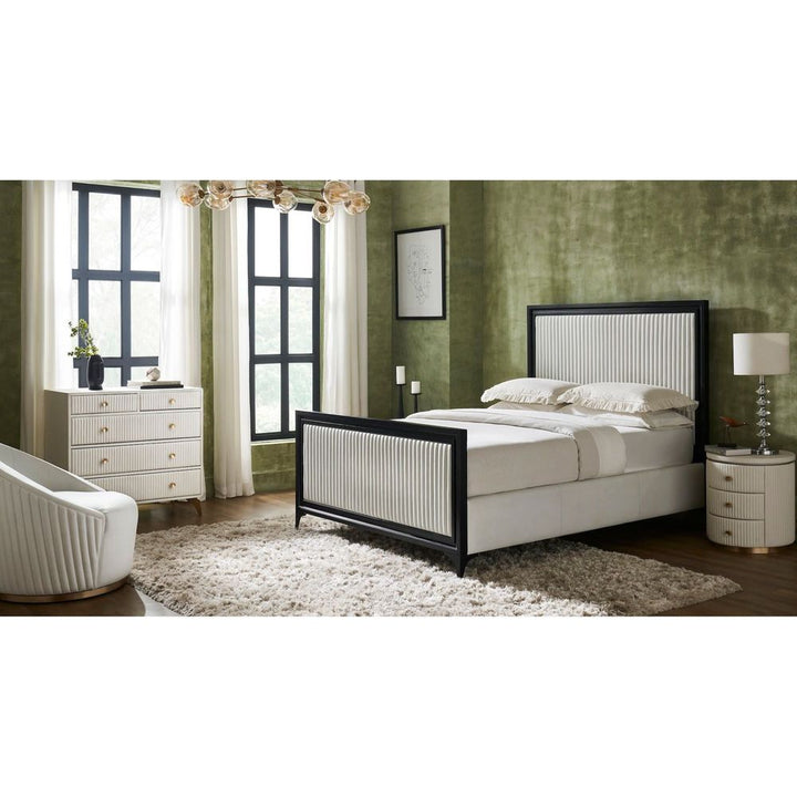 Beds Stanford Leather Queen Bed - White