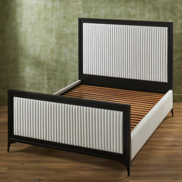 Stanford Leather Queen Bed - White