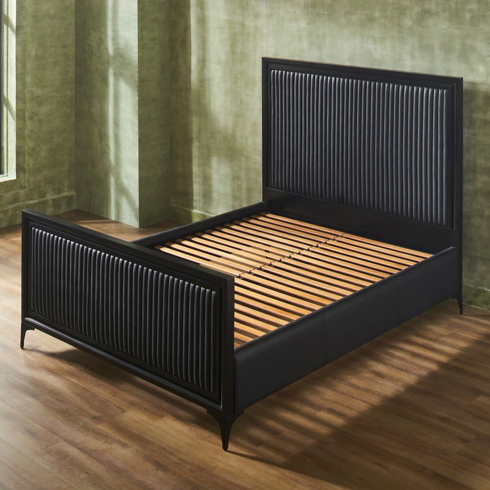Beds Stanford Leather King Bed - Black