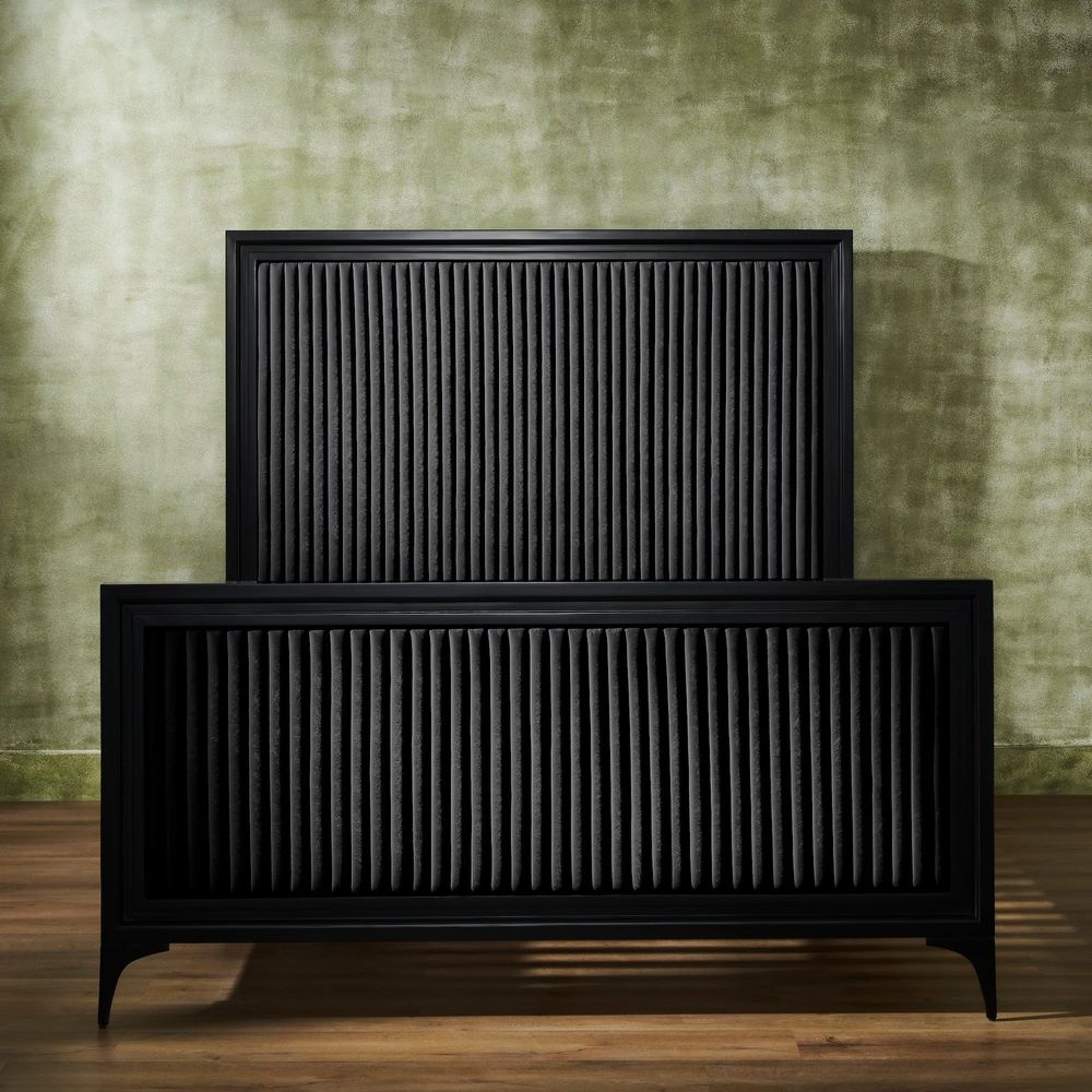 Beds Stanford Leather King Bed - Black