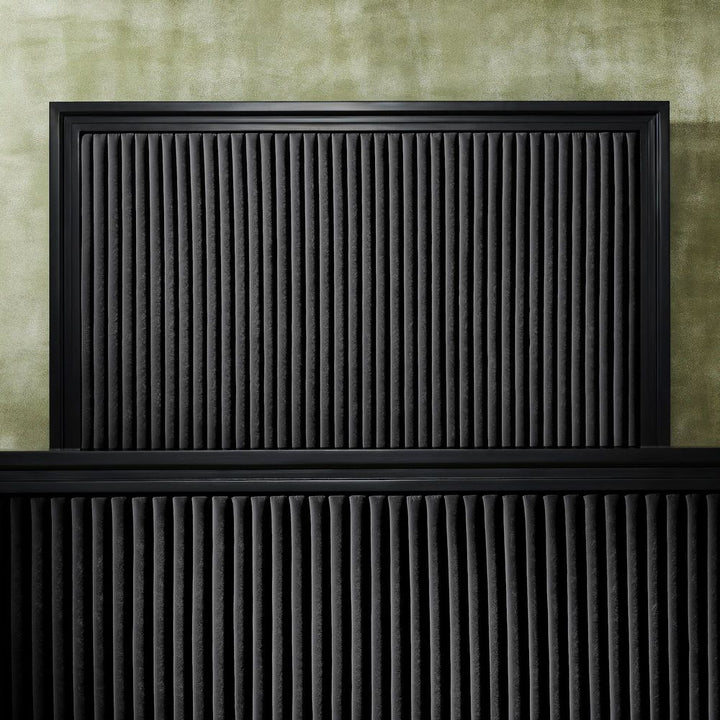 Stanford Leather King Bed - Black
