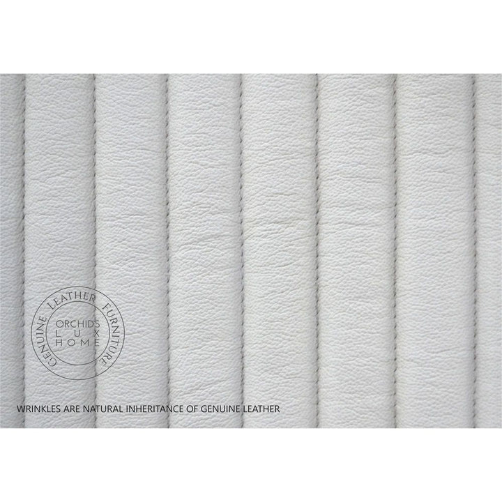 Stanford Leather Queen Bed - White