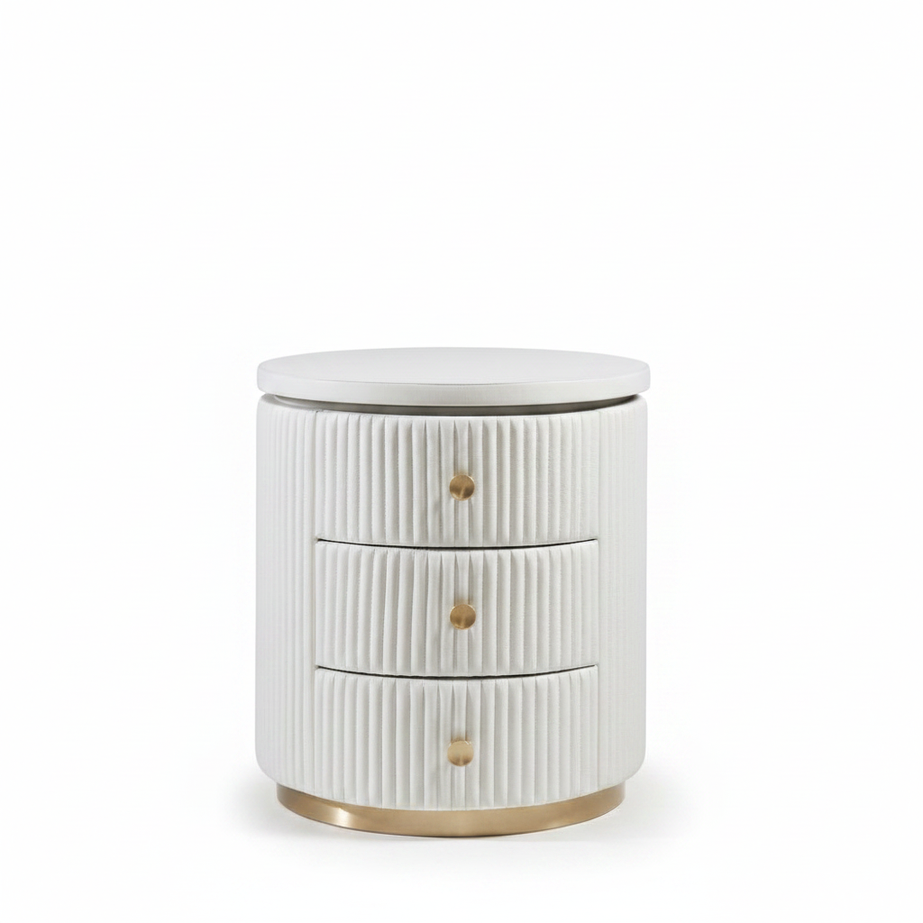 Stanford Round Side Table - White