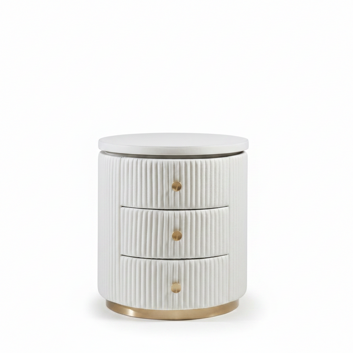 Stanford Round Side Table - White