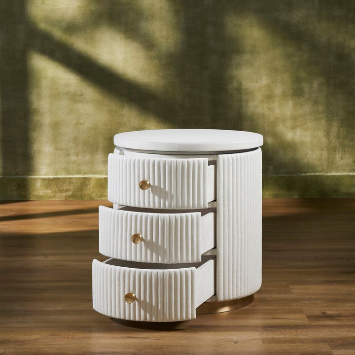 Stanford Round Side Table - White