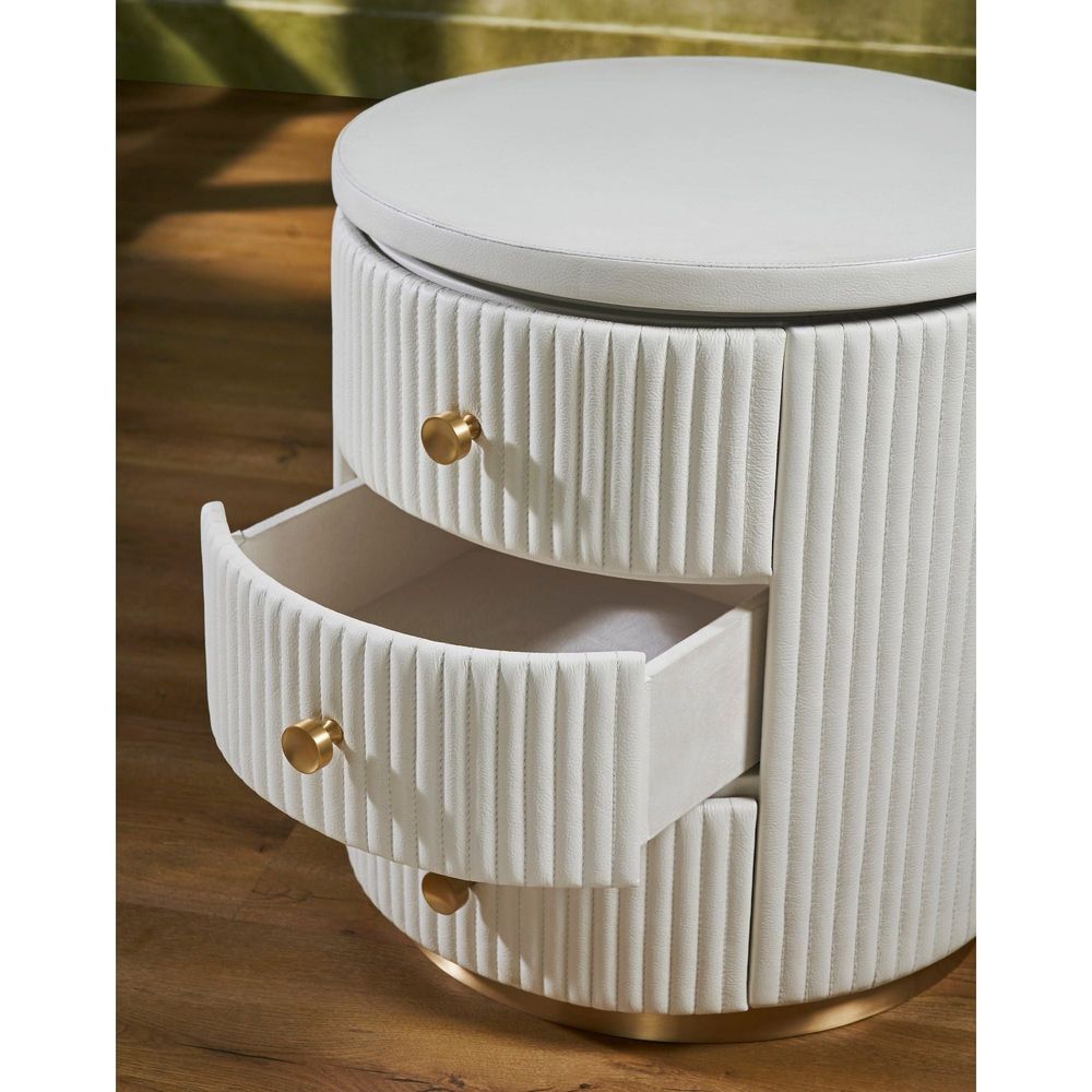 Stanford Round Side Table - White