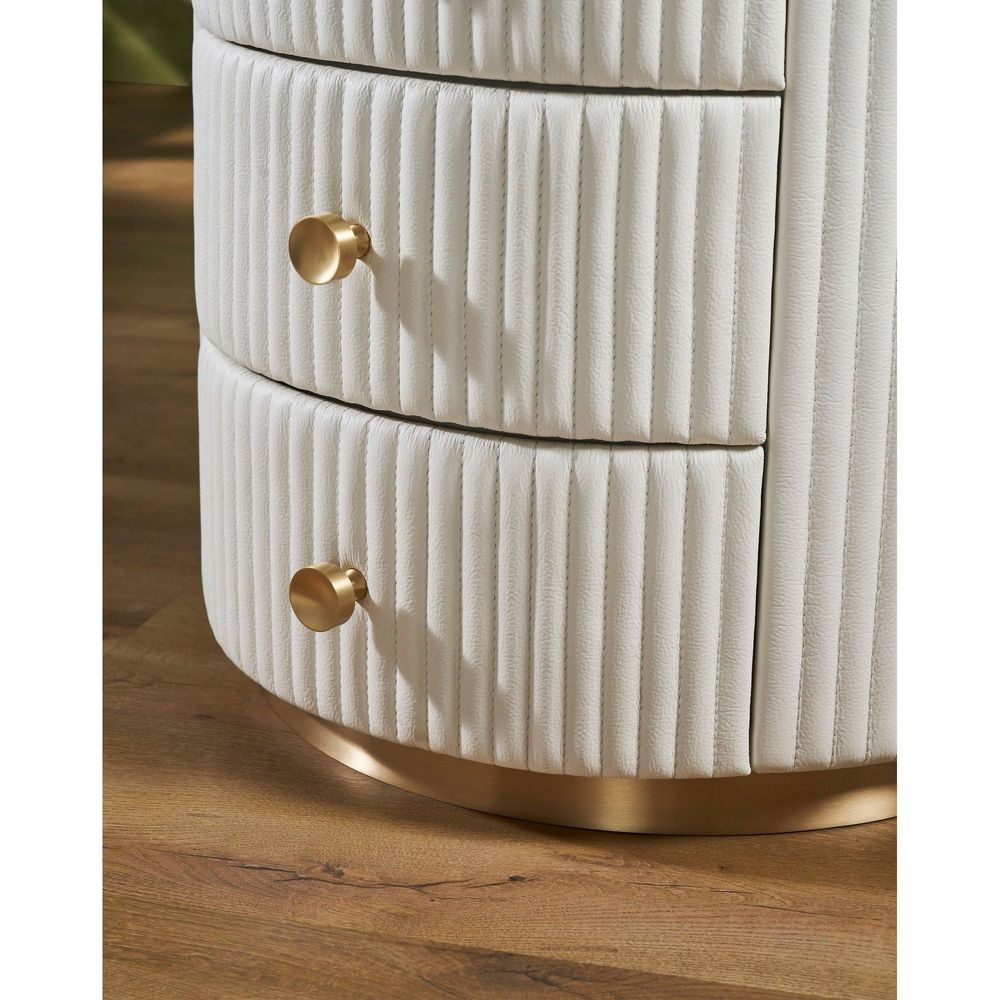 Stanford Round Side Table - White