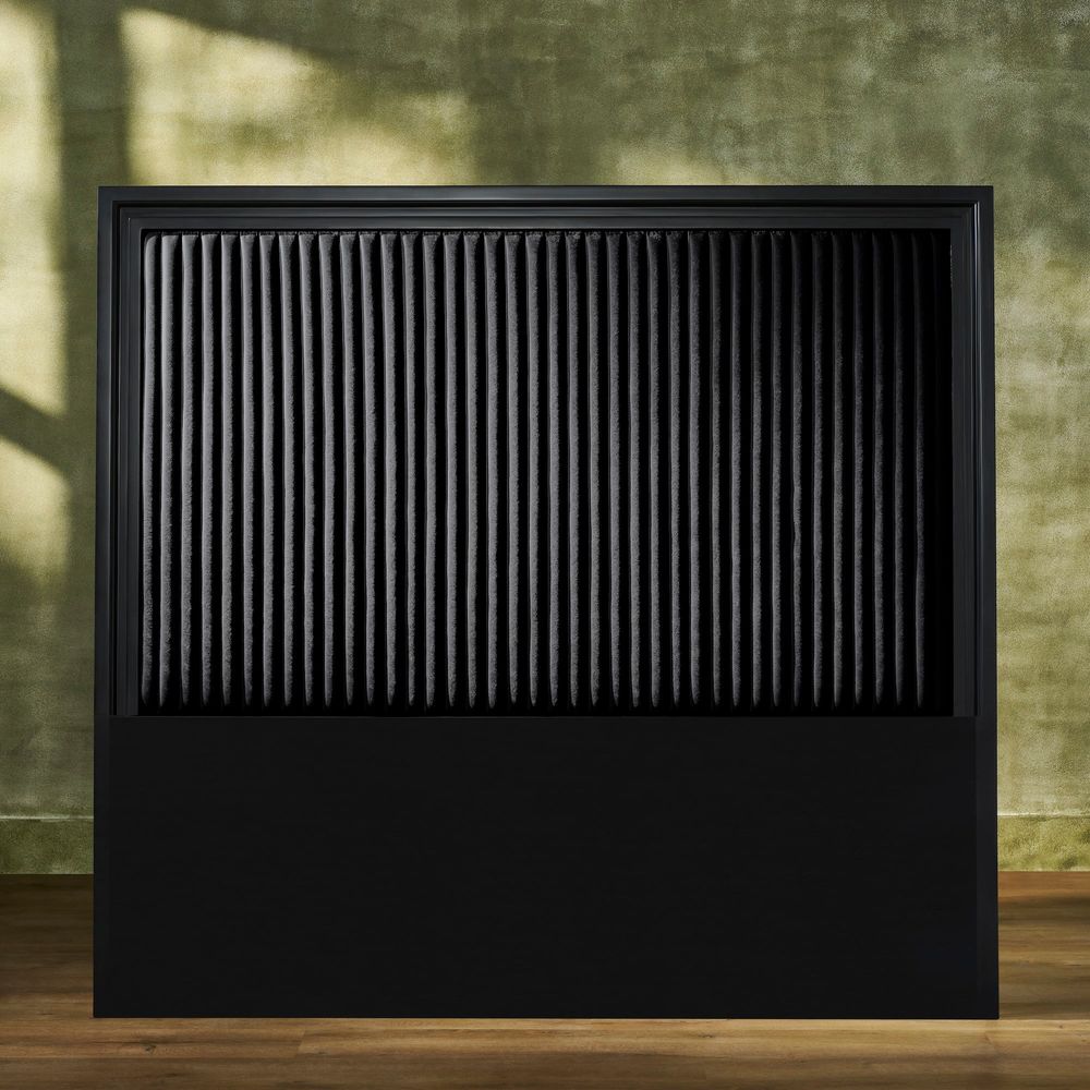 Headboards Stanford Leather King Headboard - Black