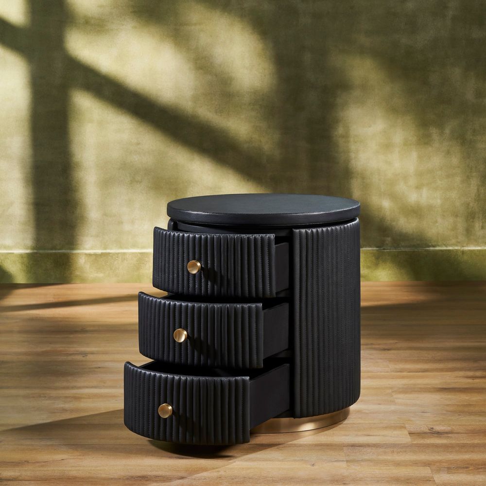 Stanford Round Side Table - Black