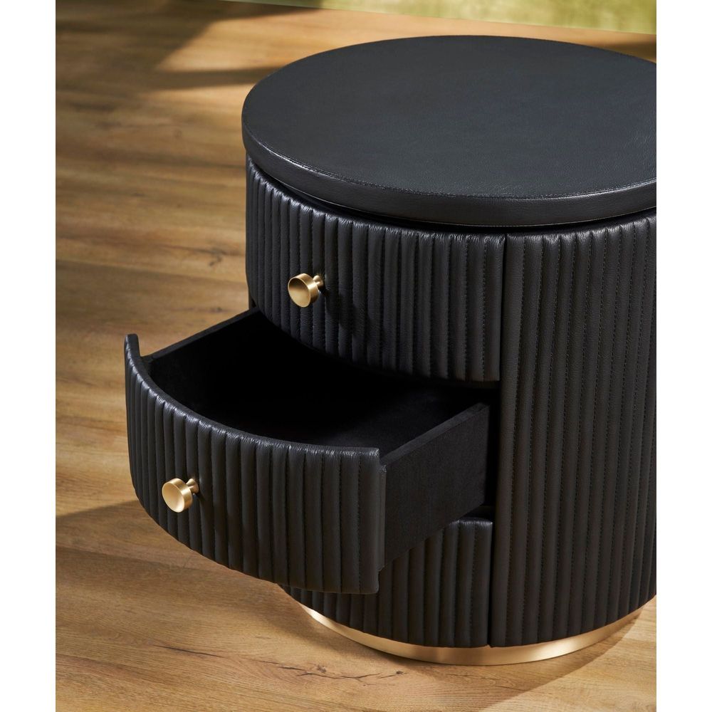 Stanford Round Side Table - Black