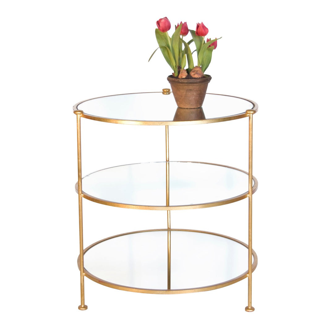 3-Tier Gold Nw/ Mirror