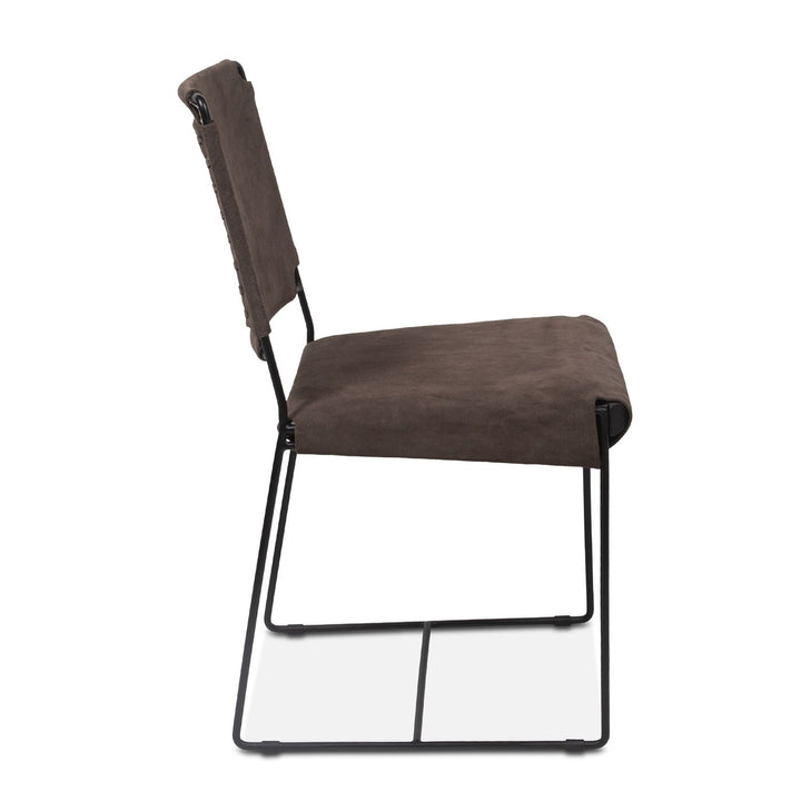 New York 18" Asphalt Suede Dining Chair-Home Trends & Designs-HOMETD-FNY-DC18-AS-GG-Dining Chairs-3-France and Son