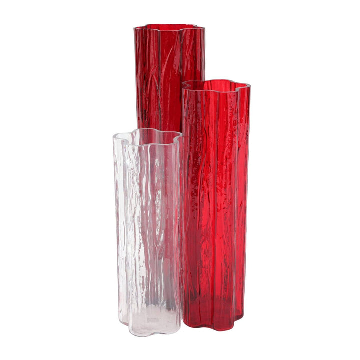 Flora Glass Vase - Red